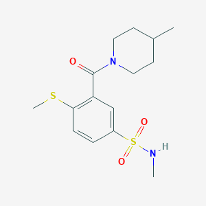 molecular formula C15H22N2O3S2 B4445196 N-methyl-3-[(4-methyl-1-piperidinyl)carbonyl]-4-(methylthio)benzenesulfonamide 