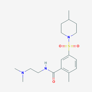 molecular formula C18H29N3O3S B4445201 N-[2-(dimethylamino)ethyl]-2-methyl-5-[(4-methyl-1-piperidinyl)sulfonyl]benzamide 