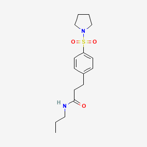 molecular formula C16H24N2O3S B4445235 N-PROPYL-3-[4-(PYRROLIDINE-1-SULFONYL)PHENYL]PROPANAMIDE 