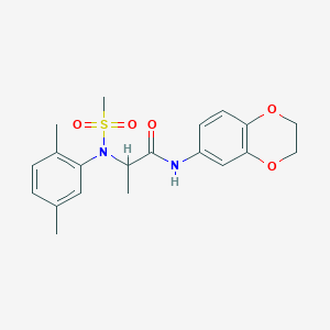 molecular formula C20H24N2O5S B4445259 N~1~-(2,3-dihydro-1,4-benzodioxin-6-yl)-N~2~-(2,5-dimethylphenyl)-N~2~-(methylsulfonyl)alaninamide 