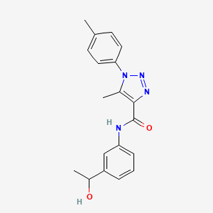 molecular formula C19H20N4O2 B4445268 N-[3-(1-hydroxyethyl)phenyl]-5-methyl-1-(4-methylphenyl)-1H-1,2,3-triazole-4-carboxamide 
