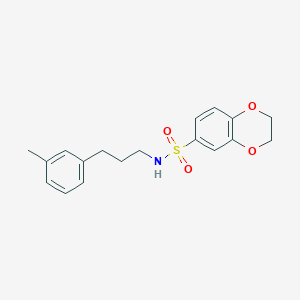 molecular formula C18H21NO4S B4445344 N-[3-(3-methylphenyl)propyl]-2,3-dihydro-1,4-benzodioxine-6-sulfonamide 