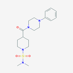 molecular formula C18H28N4O3S B4445346 N,N-dimethyl-4-[(4-phenyl-1-piperazinyl)carbonyl]-1-piperidinesulfonamide 