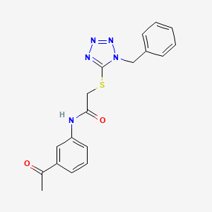 molecular formula C18H17N5O2S B4445364 N-(3-acetylphenyl)-2-[(1-benzyl-1H-tetrazol-5-yl)thio]acetamide 