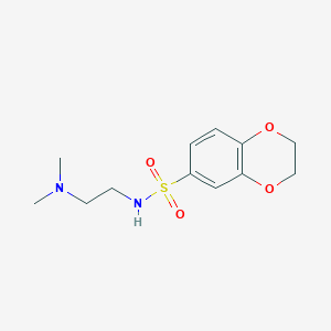 molecular formula C12H18N2O4S B4445445 N-[2-(dimethylamino)ethyl]-2,3-dihydro-1,4-benzodioxine-6-sulfonamide 