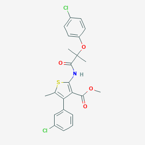 molecular formula C23H21Cl2NO4S B444548 Methyl 2-[[2-(4-chlorophenoxy)-2-methylpropanoyl]amino]-4-(3-chlorophenyl)-5-methylthiophene-3-carboxylate 
