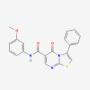 molecular formula C20H15N3O3S B4445501 N-(3-methoxyphenyl)-5-oxo-3-phenyl-5H-[1,3]thiazolo[3,2-a]pyrimidine-6-carboxamide 