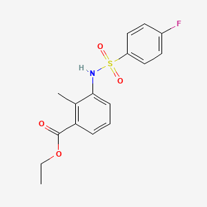 molecular formula C16H16FNO4S B4445529 ethyl 3-{[(4-fluorophenyl)sulfonyl]amino}-2-methylbenzoate 