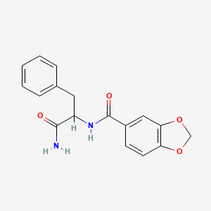 molecular formula C17H16N2O4 B4445550 N-(1-amino-1-oxo-3-phenylpropan-2-yl)-1,3-benzodioxole-5-carboxamide 