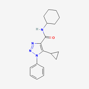molecular formula C18H22N4O B4445572 N-cyclohexyl-5-cyclopropyl-1-phenyl-1H-1,2,3-triazole-4-carboxamide 