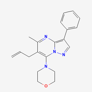 molecular formula C20H22N4O B4445589 4-(5-methyl-3-phenyl-6-prop-2-enylpyrazolo[1,5-a]pyrimidin-7-yl)morpholine 
