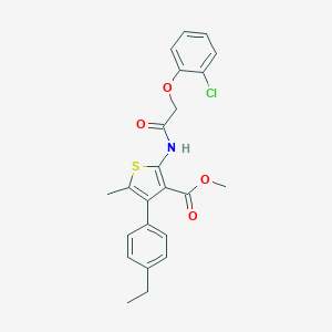 molecular formula C23H22ClNO4S B444560 Methyl 2-{[(2-chlorophenoxy)acetyl]amino}-4-(4-ethylphenyl)-5-methyl-3-thiophenecarboxylate 