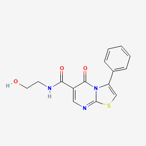 molecular formula C15H13N3O3S B4445646 N-(2-hydroxyethyl)-5-oxo-3-phenyl-5H-[1,3]thiazolo[3,2-a]pyrimidine-6-carboxamide 