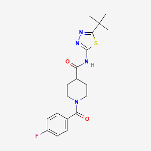 molecular formula C19H23FN4O2S B4445672 N-(5-tert-butyl-1,3,4-thiadiazol-2-yl)-1-(4-fluorobenzoyl)piperidine-4-carboxamide 