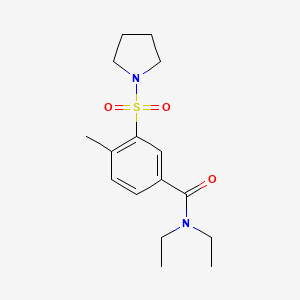molecular formula C16H24N2O3S B4445690 N,N-DIETHYL-4-METHYL-3-(PYRROLIDINE-1-SULFONYL)BENZAMIDE 