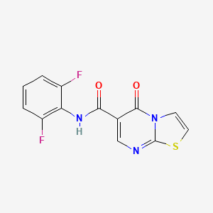 molecular formula C13H7F2N3O2S B4445697 N-(2,6-difluorophenyl)-5-oxo-5H-[1,3]thiazolo[3,2-a]pyrimidine-6-carboxamide 