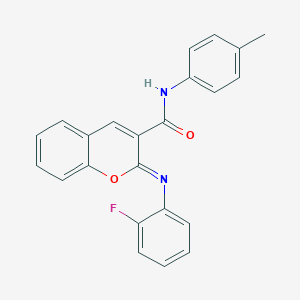 2-[(2-fluorophenyl)imino]-N-(4-methylphenyl)-2H-chromene-3-carboxamide
