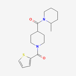 molecular formula C17H24N2O2S B4445753 4-(2-METHYLPIPERIDINE-1-CARBONYL)-1-(THIOPHENE-2-CARBONYL)PIPERIDINE 