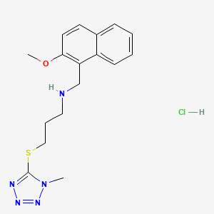 molecular formula C17H22ClN5OS B4445772 N-[(2-methoxynaphthalen-1-yl)methyl]-3-(1-methyltetrazol-5-yl)sulfanylpropan-1-amine;hydrochloride 
