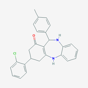 9-(2-Chlorophenyl)-6-(4-methylphenyl)-5,6,8,9,10,11-hexahydrobenzo[b][1,4]benzodiazepin-7-one