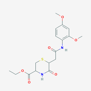 molecular formula C17H22N2O6S B4445811 Ethyl 6-{2-[(2,4-dimethoxyphenyl)amino]-2-oxoethyl}-5-oxothiomorpholine-3-carboxylate 