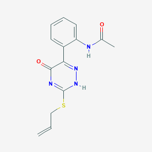 N-[2-(5-oxo-3-prop-2-enylsulfanyl-2H-1,2,4-triazin-6-yl)phenyl]acetamide