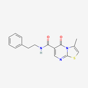 molecular formula C16H15N3O2S B4445846 3-methyl-5-oxo-N-(2-phenylethyl)-[1,3]thiazolo[3,2-a]pyrimidine-6-carboxamide 