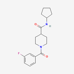 molecular formula C18H23FN2O2 B4445857 N-cyclopentyl-1-(3-fluorobenzoyl)piperidine-4-carboxamide 