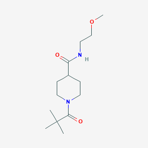 molecular formula C14H26N2O3 B4445947 1-(2,2-dimethylpropanoyl)-N-(2-methoxyethyl)piperidine-4-carboxamide 