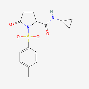 molecular formula C15H18N2O4S B4445961 N-cyclopropyl-1-(4-methylphenyl)sulfonyl-5-oxopyrrolidine-2-carboxamide 