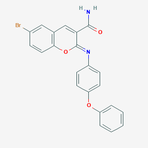 (Z)-6-bromo-2-((4-phenoxyphenyl)imino)-2H-chromene-3-carboxamide