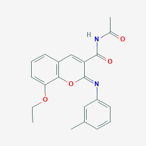 molecular formula C21H20N2O4 B444609 (2Z)-N-acetyl-8-ethoxy-2-[(3-methylphenyl)imino]-2H-chromene-3-carboxamide 