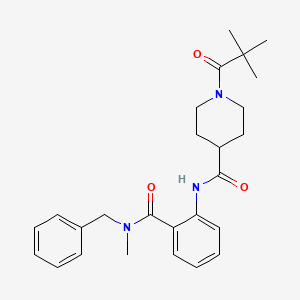 molecular formula C26H33N3O3 B4446208 N-{2-[benzyl(methyl)carbamoyl]phenyl}-1-(2,2-dimethylpropanoyl)piperidine-4-carboxamide 