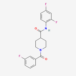 molecular formula C19H17F3N2O2 B4446255 N-(2,4-difluorophenyl)-1-(3-fluorobenzoyl)piperidine-4-carboxamide 