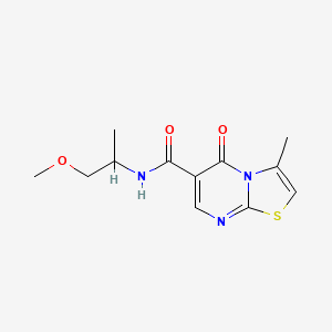 molecular formula C12H15N3O3S B4446261 N-(1-Methoxypropan-2-YL)-3-methyl-5-oxo-5H-[1,3]thiazolo[3,2-A]pyrimidine-6-carboxamide 