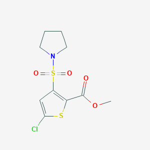 molecular formula C10H12ClNO4S2 B4446277 Methyl 5-chloro-3-(pyrrolidin-1-ylsulfonyl)thiophene-2-carboxylate 