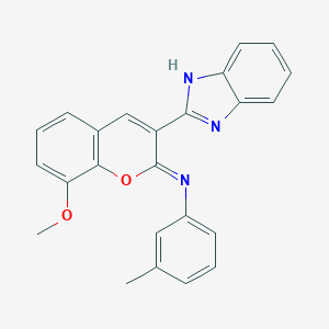 molecular formula C24H19N3O2 B444640 (2Z)-3-(1H-1,3-BENZODIAZOL-2-YL)-8-METHOXY-N-(3-METHYLPHENYL)-2H-CHROMEN-2-IMINE 