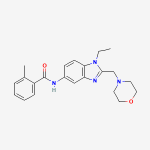 molecular formula C22H26N4O2 B4446442 N-{1-Ethyl-2-[(morpholin-4-YL)methyl]-1H-1,3-benzodiazol-5-YL}-2-methylbenzamide 