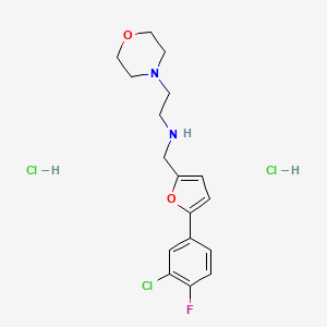 molecular formula C17H22Cl3FN2O2 B4446517 N-[[5-(3-chloro-4-fluorophenyl)furan-2-yl]methyl]-2-morpholin-4-ylethanamine;dihydrochloride 
