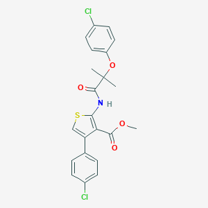 molecular formula C22H19Cl2NO4S B444659 Methyl 2-[[2-(4-chlorophenoxy)-2-methylpropanoyl]amino]-4-(4-chlorophenyl)thiophene-3-carboxylate 