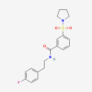 molecular formula C19H21FN2O3S B4446669 N-[2-(4-fluorophenyl)ethyl]-3-(pyrrolidin-1-ylsulfonyl)benzamide 