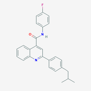 molecular formula C26H23FN2O B444667 N-(4-fluorophenyl)-2-[4-(2-methylpropyl)phenyl]quinoline-4-carboxamide 