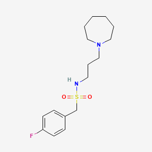 molecular formula C16H25FN2O2S B4446711 N-[3-(azepan-1-yl)propyl]-1-(4-fluorophenyl)methanesulfonamide 