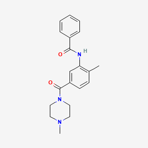 molecular formula C20H23N3O2 B4446726 N-[2-methyl-5-(4-methylpiperazine-1-carbonyl)phenyl]benzamide 