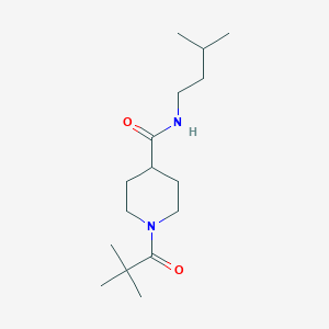 molecular formula C16H30N2O2 B4446872 1-(2,2-dimethylpropanoyl)-N-(3-methylbutyl)piperidine-4-carboxamide 