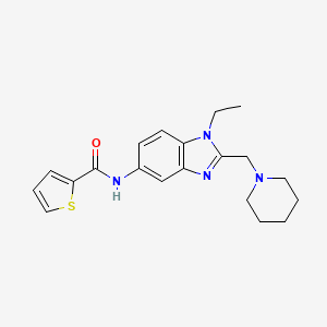 molecular formula C20H24N4OS B4446877 N-{1-Ethyl-2-[(piperidin-1-YL)methyl]-1H-1,3-benzodiazol-5-YL}thiophene-2-carboxamide 