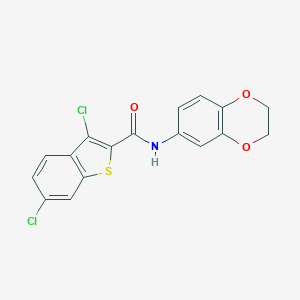 molecular formula C17H11Cl2NO3S B444692 3,6-dichloro-N-(2,3-dihydro-1,4-benzodioxin-6-yl)-1-benzothiophene-2-carboxamide 