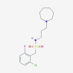 molecular formula C16H24ClFN2O2S B4446947 N-[3-(azepan-1-yl)propyl]-1-(2-chloro-6-fluorophenyl)methanesulfonamide 