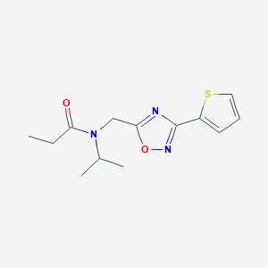 molecular formula C13H17N3O2S B4447045 N-propan-2-yl-N-[(3-thiophen-2-yl-1,2,4-oxadiazol-5-yl)methyl]propanamide 