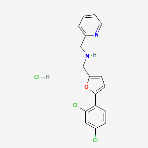 molecular formula C17H15Cl3N2O B4447088 N-[[5-(2,4-dichlorophenyl)furan-2-yl]methyl]-1-pyridin-2-ylmethanamine;hydrochloride 